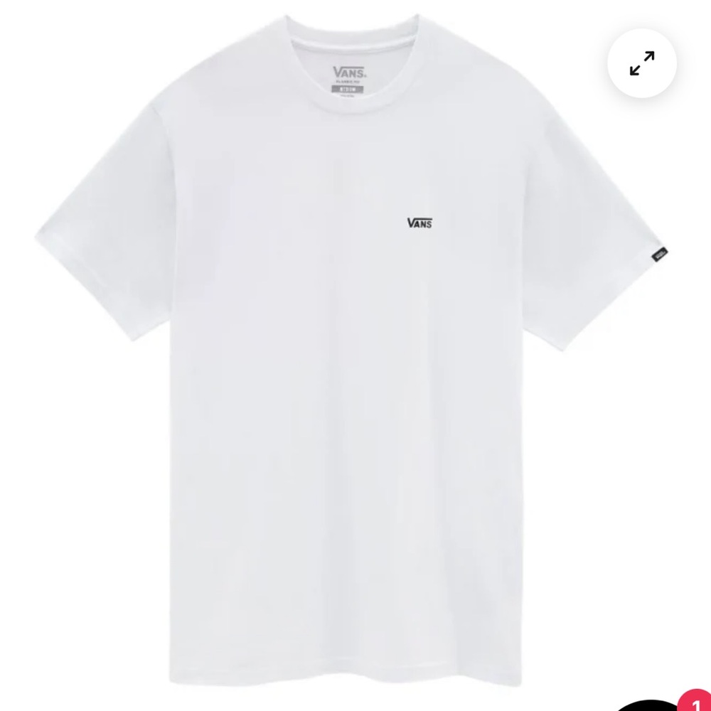 Vans Left Chest Logo Classic Fit Cotton Short Sleeve Tee in White